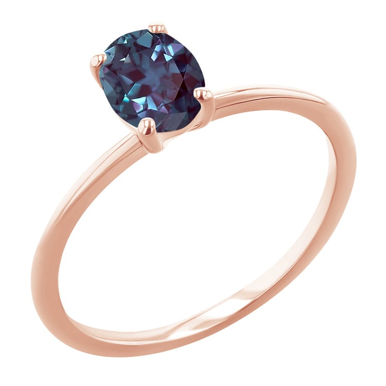 Elegantní zásnubní prsten s oval lab-grown alexandritem Frost 151090