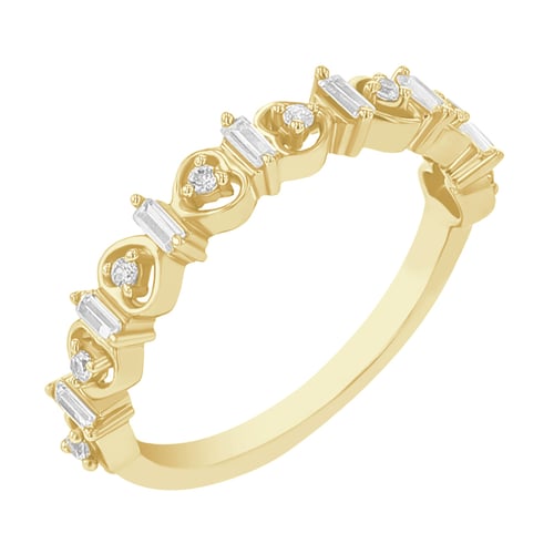 Eternity prsten s lab-grown round a baguette diamanty Andrade
