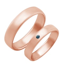 Zlaté snubní prsteny s modrým diamantem Zavala