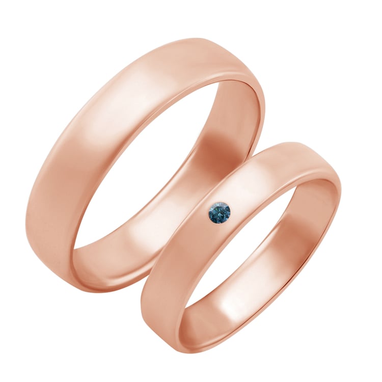 Zlaté snubní prsteny s modrým diamantem Zavala 48240