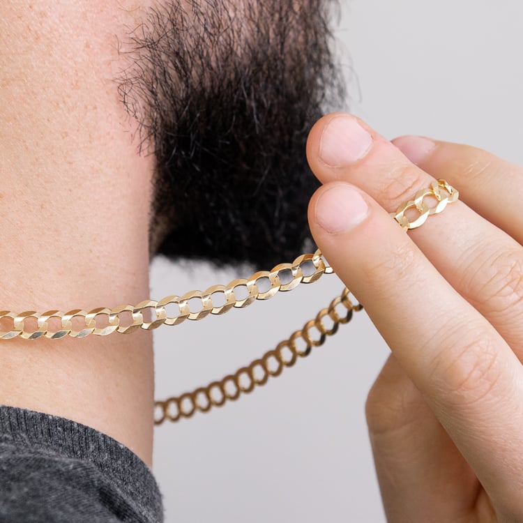 Masivní panzer řetízek 55 cm z 14k zlata 119679