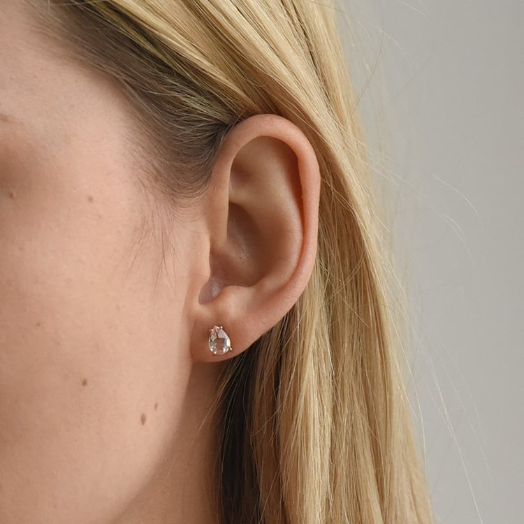 Zlaté náušnice s pear morganity 73155