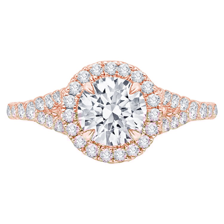 Zásnubní diamantový prsten z růžového zlata 79416