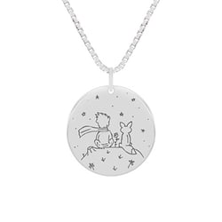 Stříbrný přívěsek Malý princ s liškou a gravírem