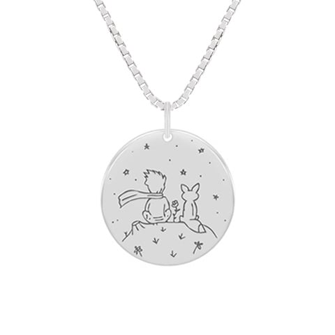 Stříbrný přívěsek Malý princ s liškou a gravírem