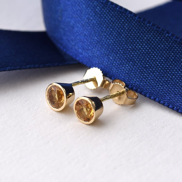 Bezel náušnice s citríny Wetty 78926