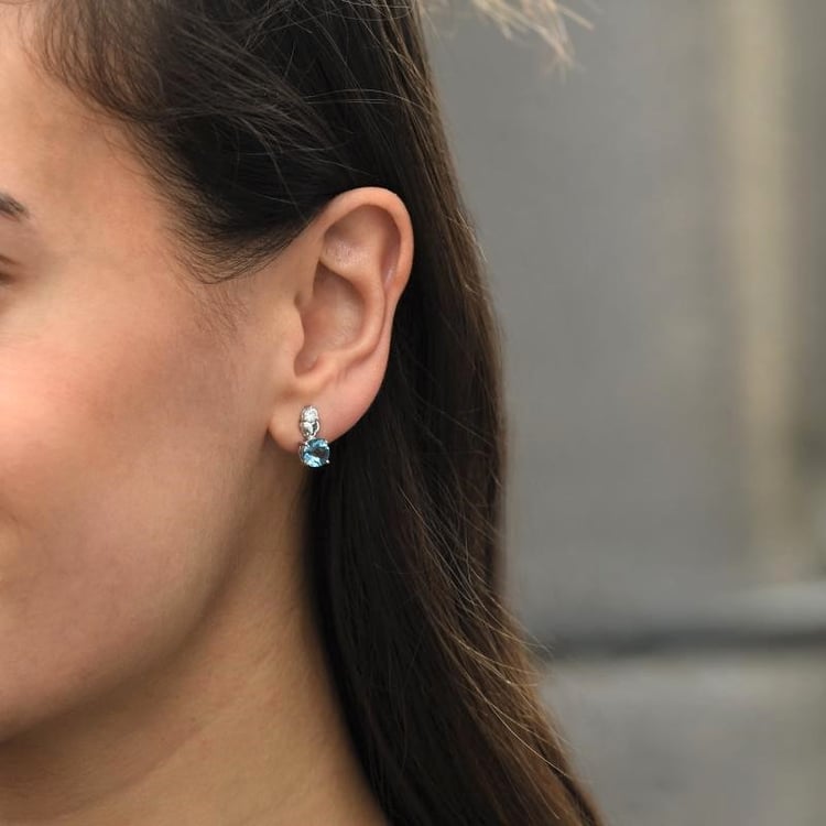 Stříbrné topazové náušnice 105051