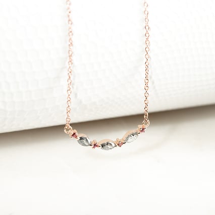 Náhrdelník s marquise salt and pepper diamanty a turmalíny Milli