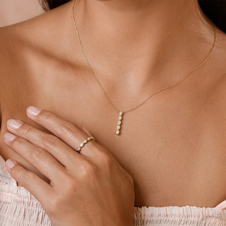 Zlatý prsten s lab-grown diamanty Evelyn 163468