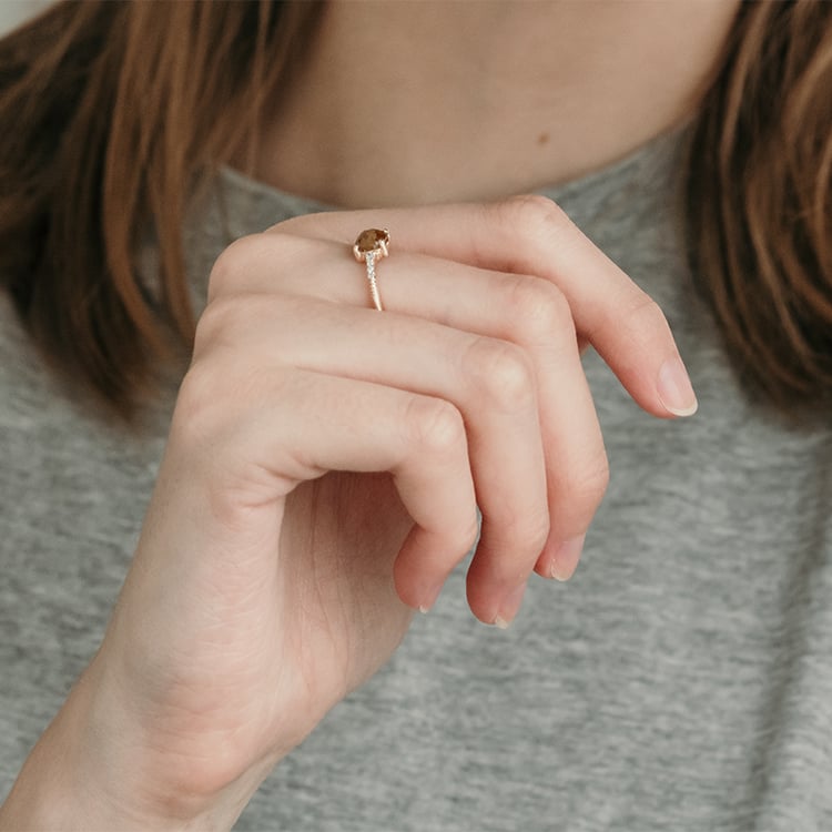 Prsten se salt and pepper diamantem a lab-grown diamanty Korey 121215