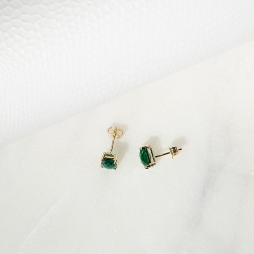 Zlaté náušnice s emerald smaragdy Handan
