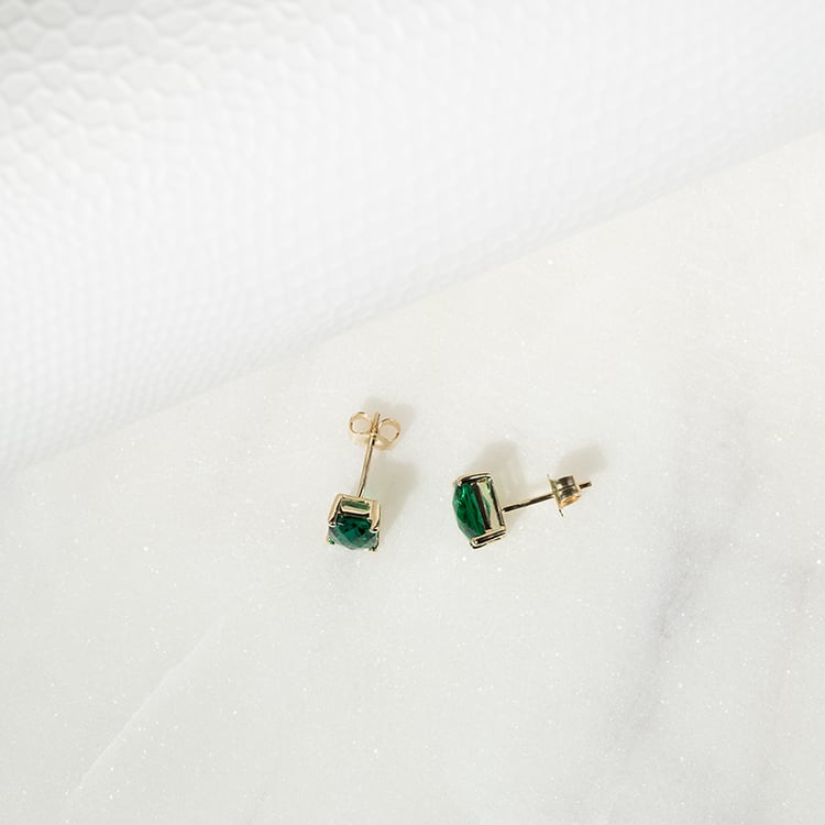 Zlaté náušnice s emerald smaragdy Handan 132627