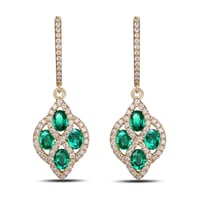 Náušnice plné diamantů a smaragdů Joran