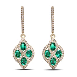 Náušnice plné diamantů a smaragdů Joran