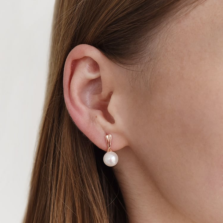 Perlové náušnice z pozlaceného stříbra 87886