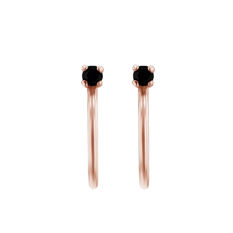 Zlaté náušnice s černým diamatem 93886