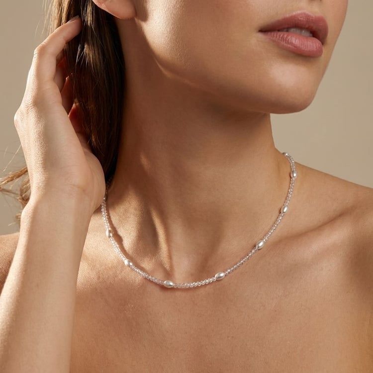 Stříbrný perlový náhrdelník Ilmar 166302