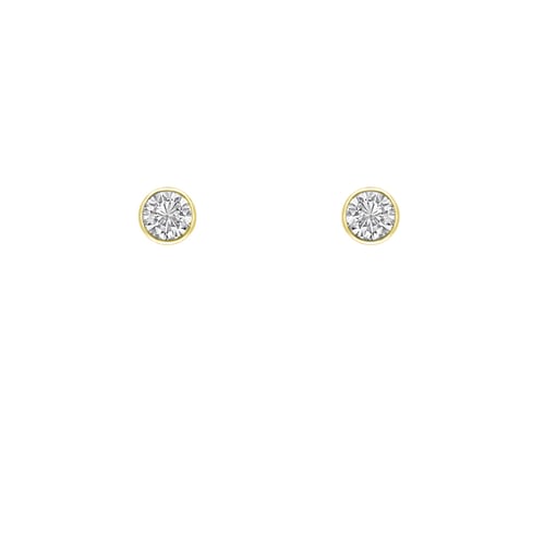 Stříbrné minimalistické bezel náušnice s diamanty Tofine