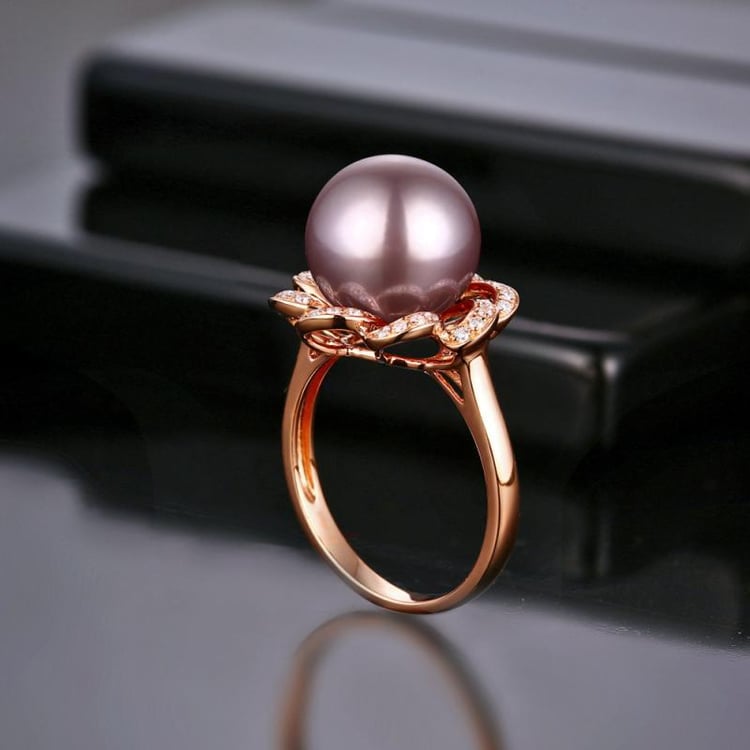 Zlatý perlový prsten 13176