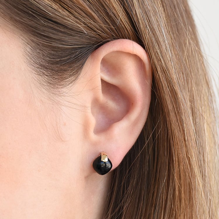 Decentní náušnice s černými onyxy 81371