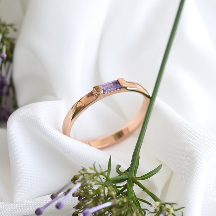 prsten s ametystem ze zlata 82388