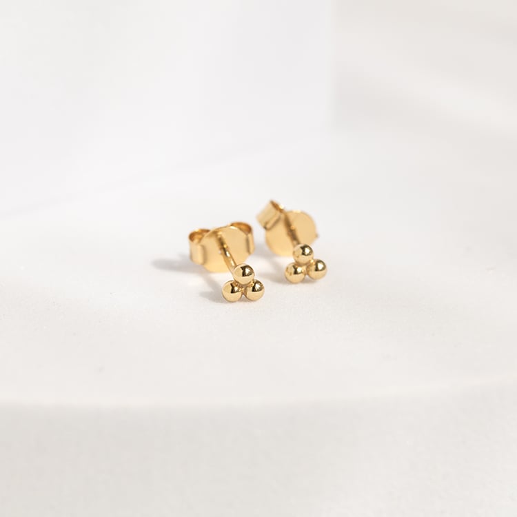 Stříbrný set náušnic s tyrkysy a třemi kuličkami 143562