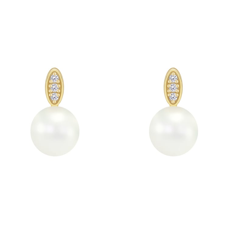 Perlové náušnice s diamanty 42483