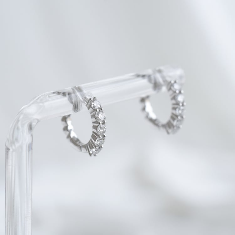 Stříbrné decentní náušnice s lab-grown diamanty Parks 104166