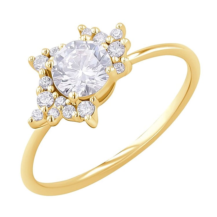 Atypický cluster zásnubní prsten s moissanitem a lab-grown diamanty Talisha 127764