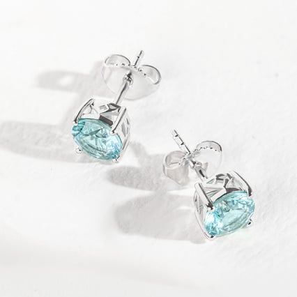 Stříbrné náušnice se simulovaným turmalínem Elena