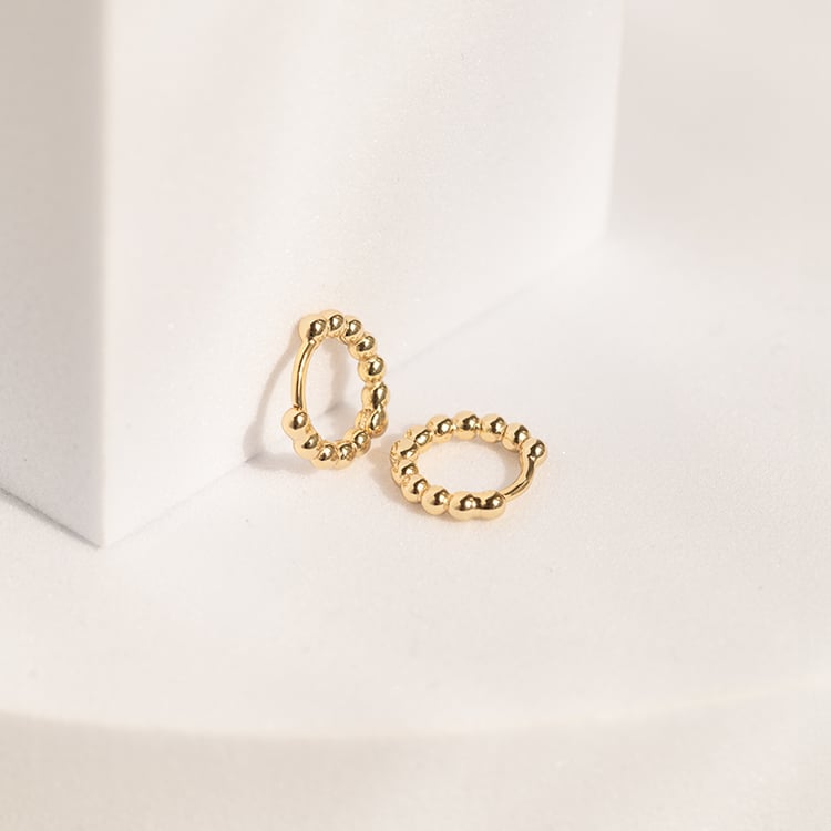 Kruhové kuličkové náušnice ze stříbra Darlyn 143499