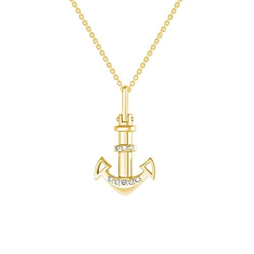 Stříbrný přívěsek kotva s lab-grown diamanty Anchor