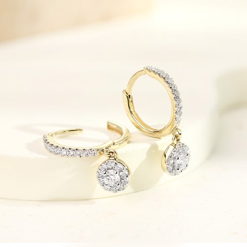 Stříbrné kruhové náušnice s 0.09ct lab-grown diamantem Namita