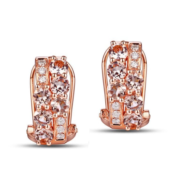 Morganitové náušnice z růžového zlata Renita