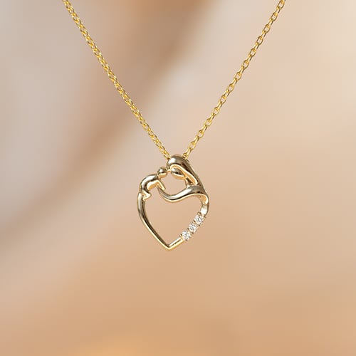 Přívěsek matka a dítě s lab-grown diamanty Eisa