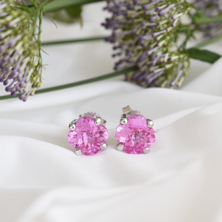 Náušnice s růžovými safíry 82360