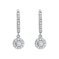 Stříbrné kruhové náušnice s 0.09ct přírodním diamantem Namita