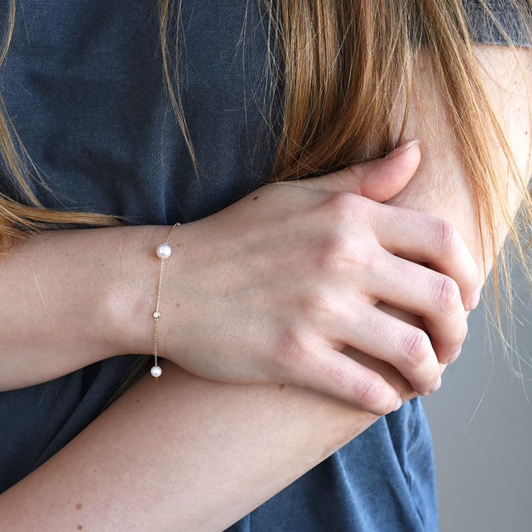 náramek s perlami a diamanty 86945