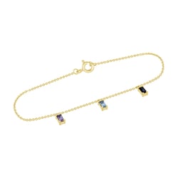 Zlatý náramek se safírem, topazem a tanzanitem Veera