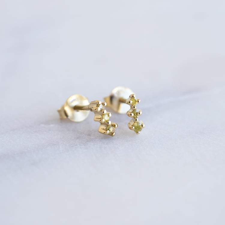 Stříbrné náušnice se žlutými diamanty Linus 86171