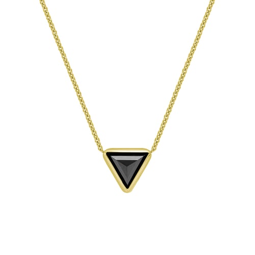 Zlatý náhrdelník s černým triangle diamantem Baya