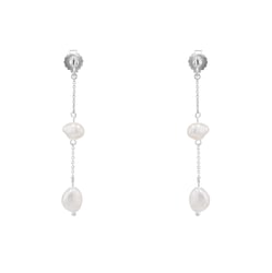 Stříbrné visací náušnice s perlami Klara