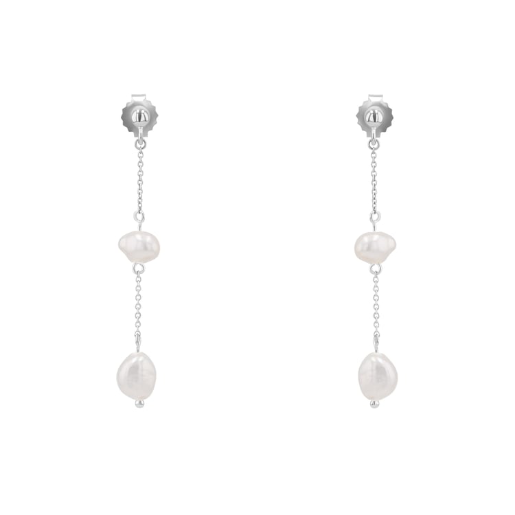 Stříbrné visací náušnice s perlami Klara 163879