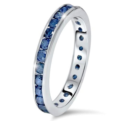 Diamantová obroučka s modrými diamanty