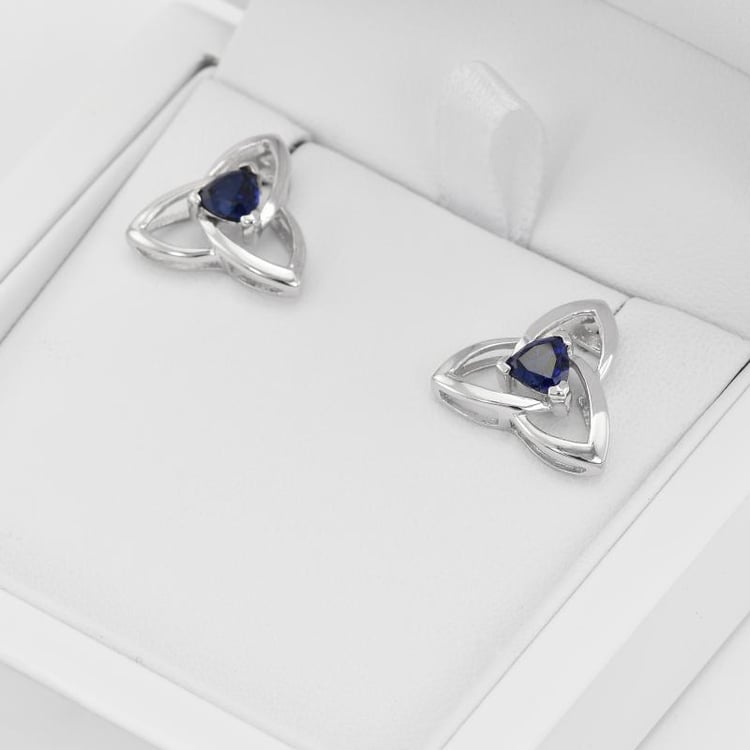 Náušnice se safíry stříbrné 3078