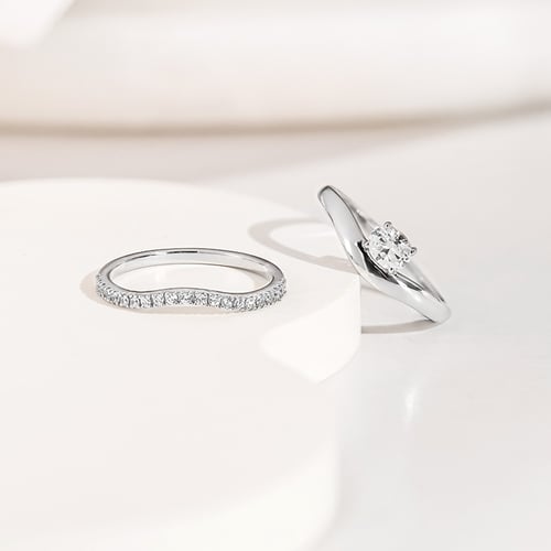 Set atypických prstýnků s diamanty Celeste