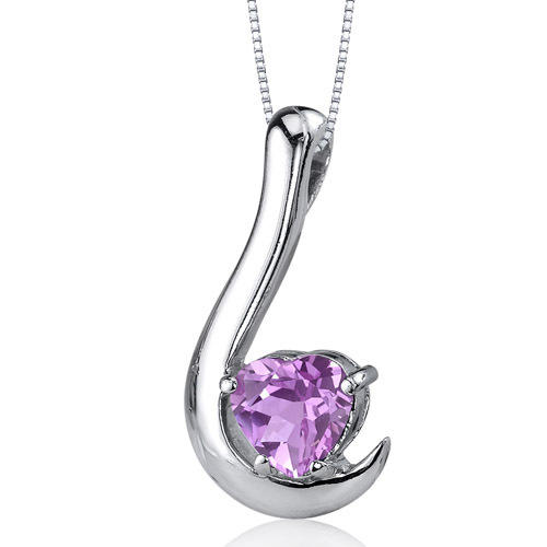 Stříbrný náhrdelník se safírovým srdcem