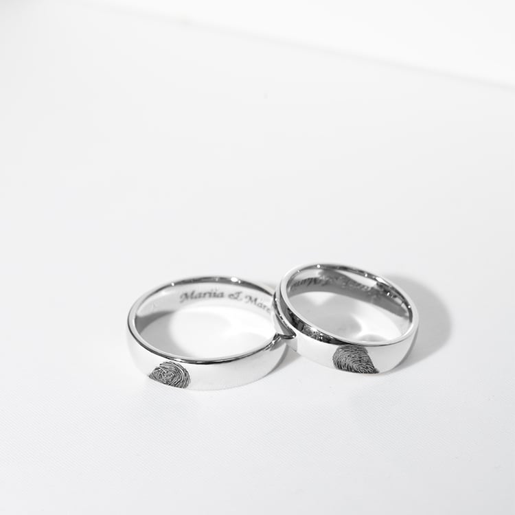 Snubní prsteny ze zlata s otisky prstů Hiale 121908