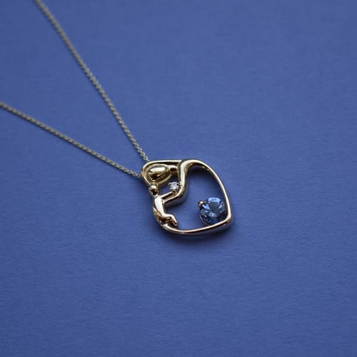 Přívěsek matka a dítě s tanzanitem a diamantem Ella