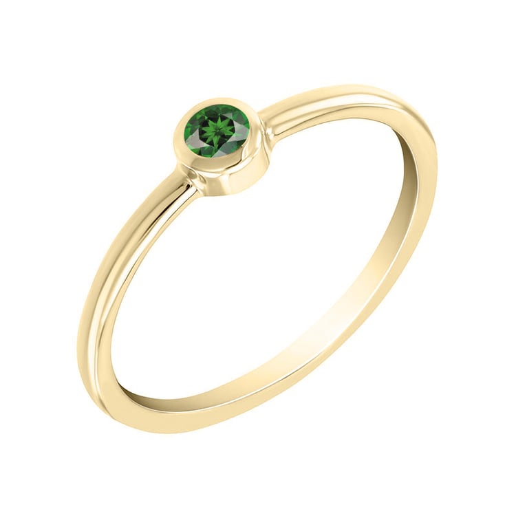 Zlatý minimalistický prsten s tsavorit granátem Ruziol